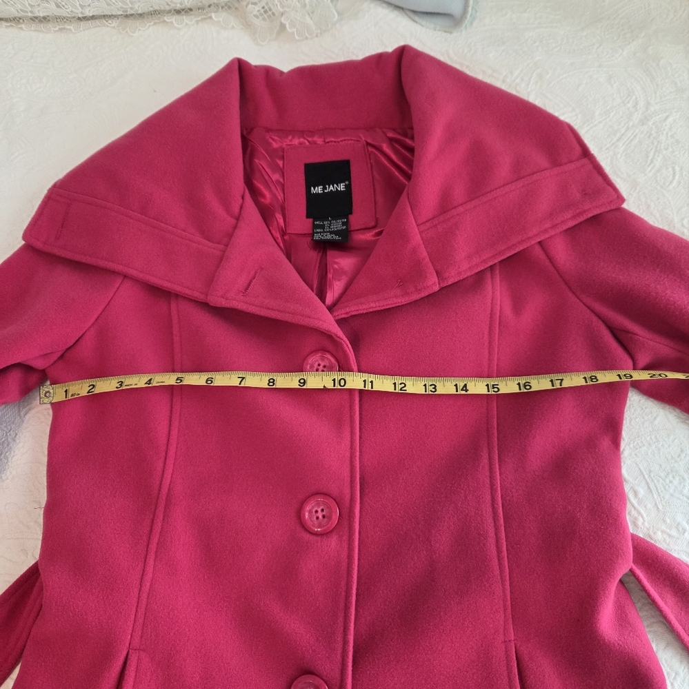 Me Jane Raspberry Funnel Neck Coat - Picture 7 of 13